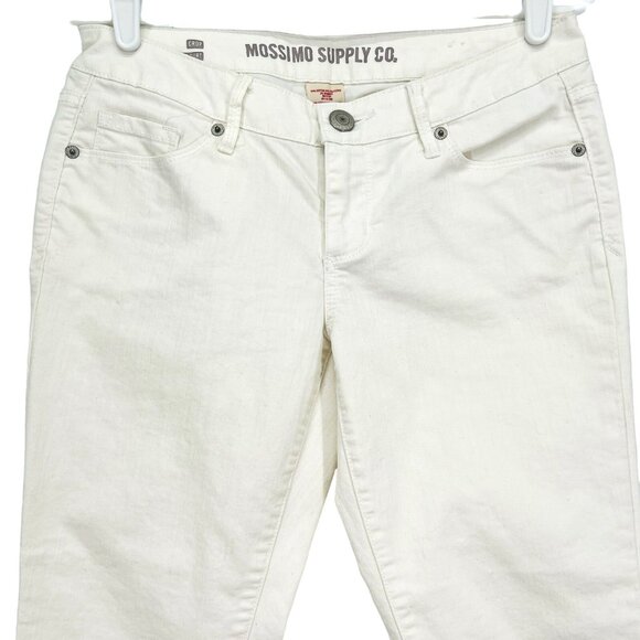 Mossimo Women's Dirty White Stretch Mid Rise Cropped Jeans Size 7 Straight Leg - Picture 4 of 11